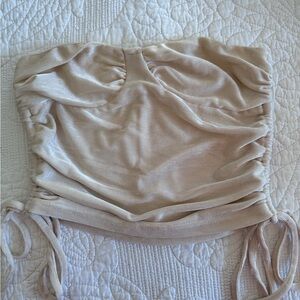 Chic Champagne Ruched Tube Top